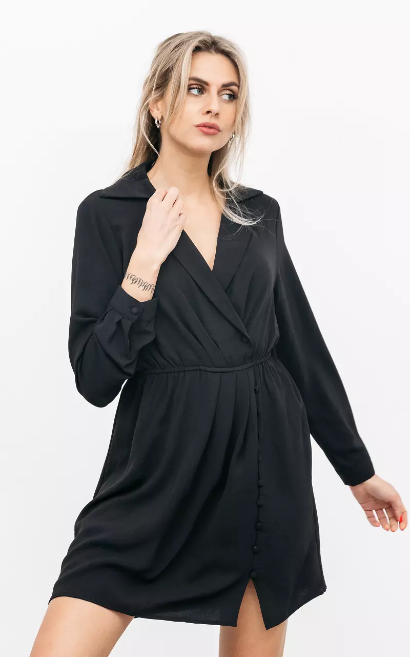 Jurk met elastiek in taille Zwart