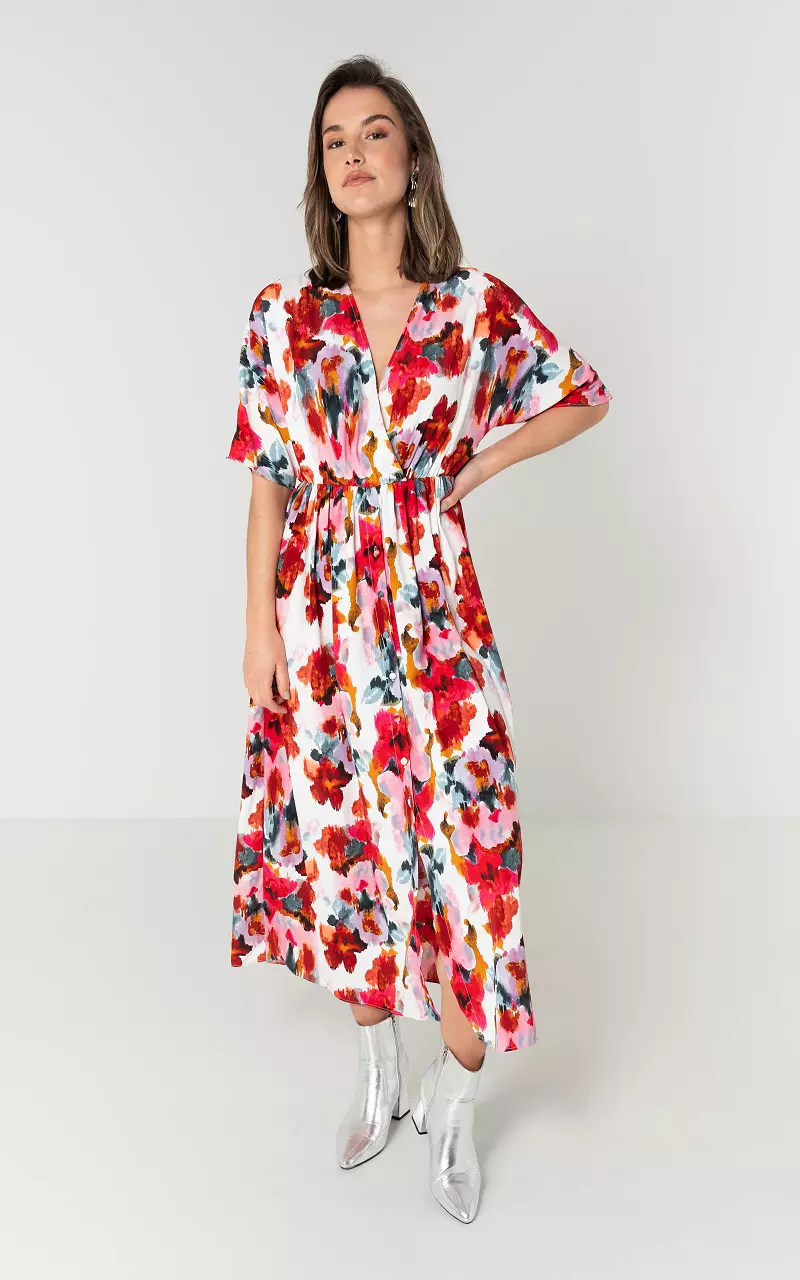 onaangenaam goedkeuren Verrijking Maxi jurk met bloemenprint - Wit Roze | Guts & Gusto