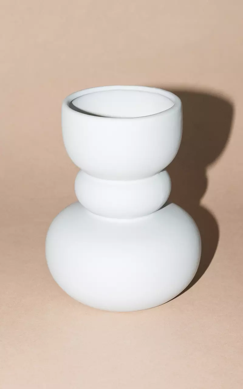 Rubber look ceramic vase Grey