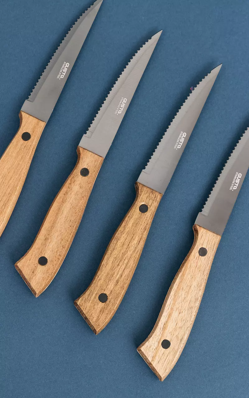 Set of four steak knives Light Brown Black