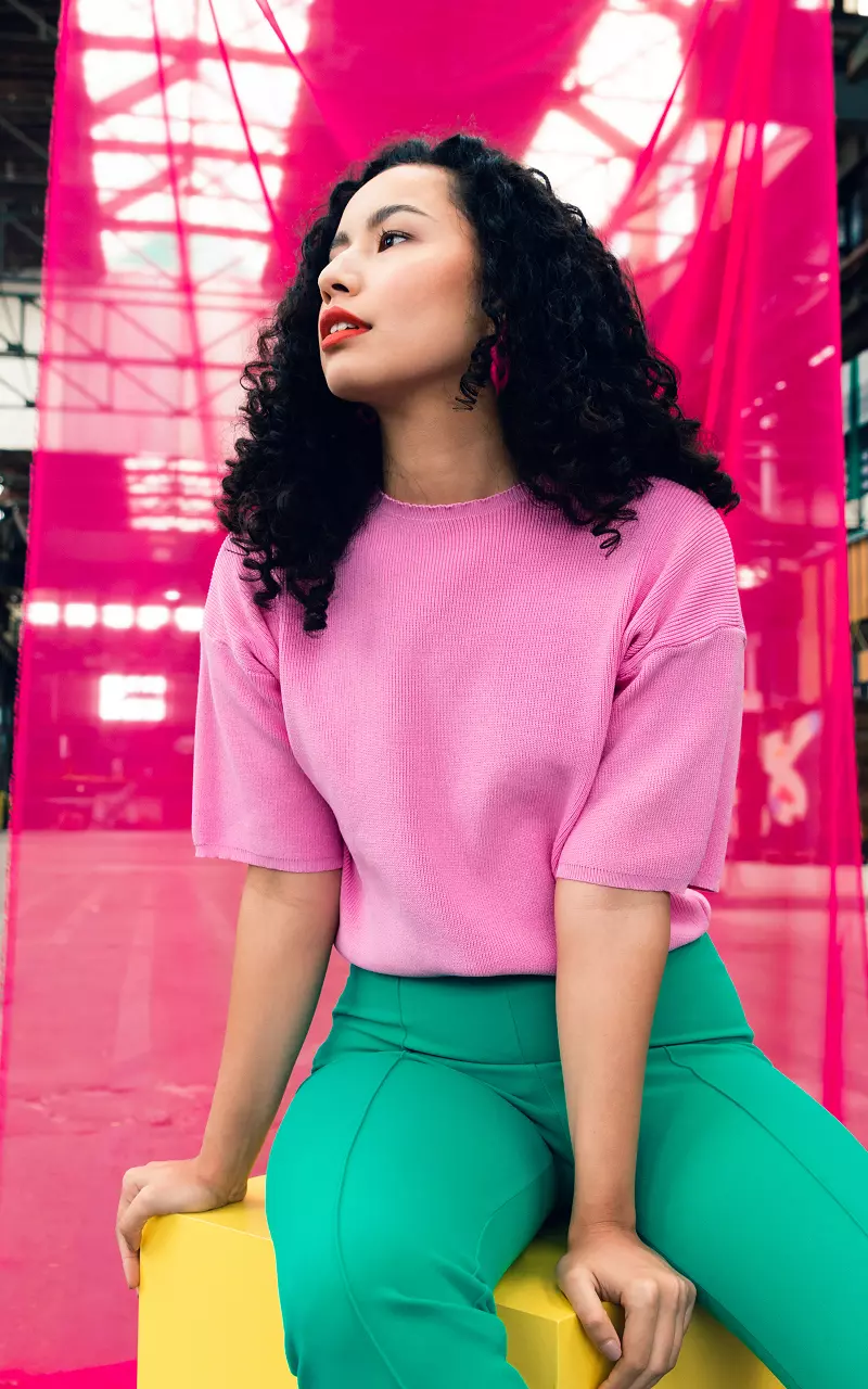Top mit Rundhalsausschnitt Pink