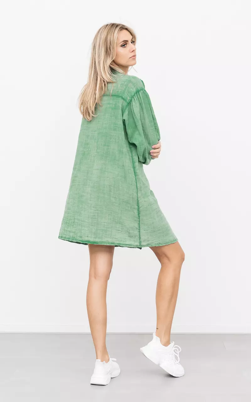 Dress with pearly buttons Light Green