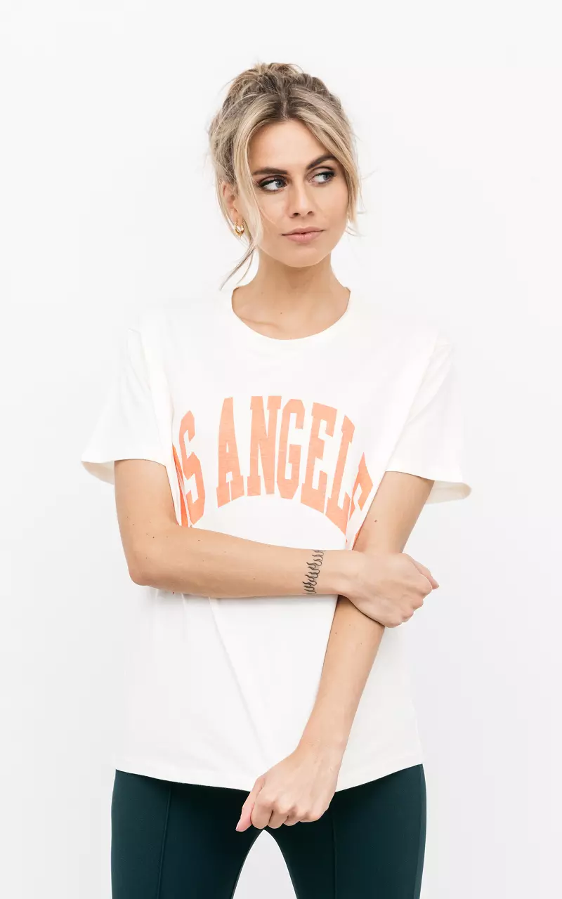 Shirt "Los Angeles" Hellgelb Orange