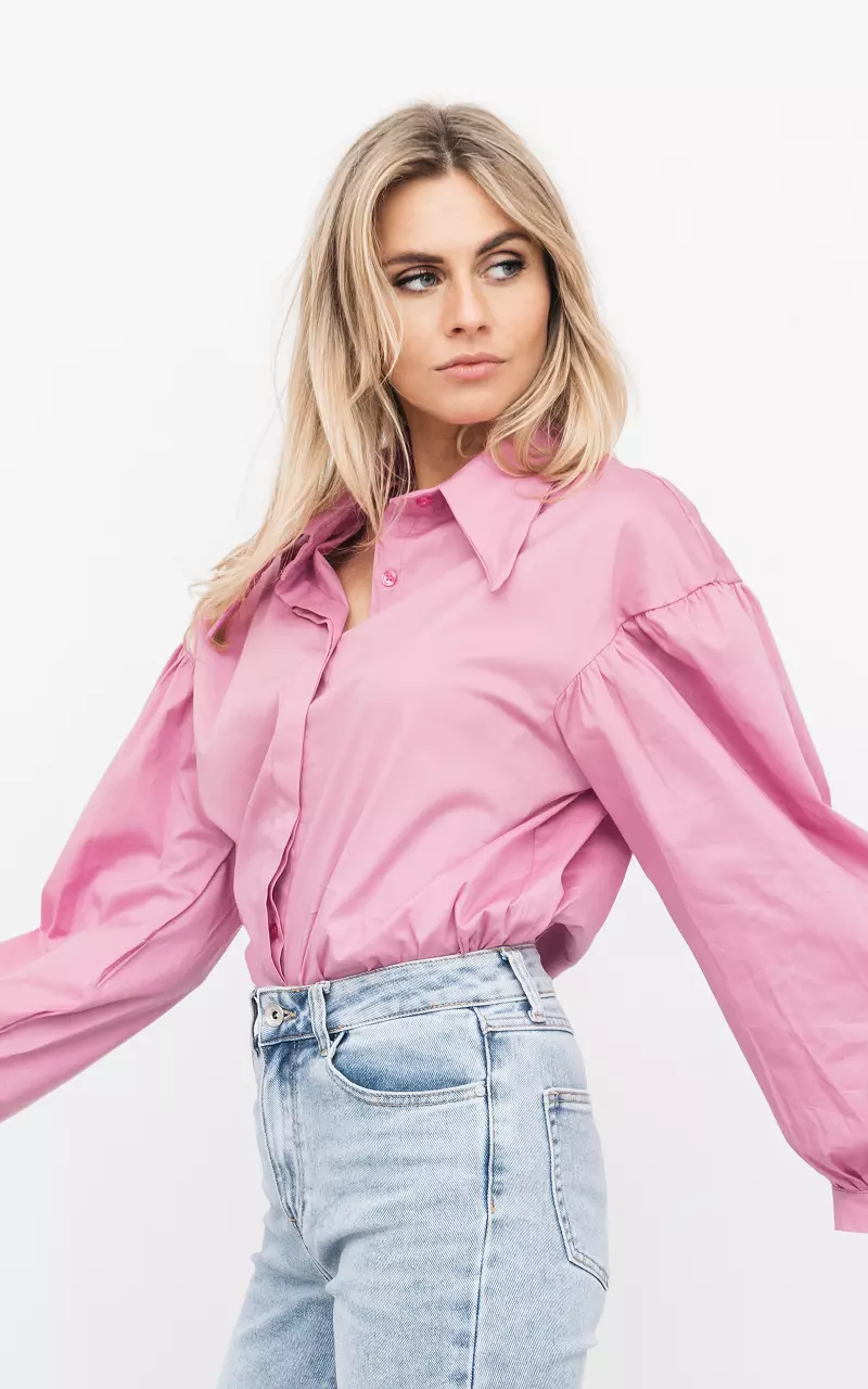 Blouse with puffed sleeves Pink