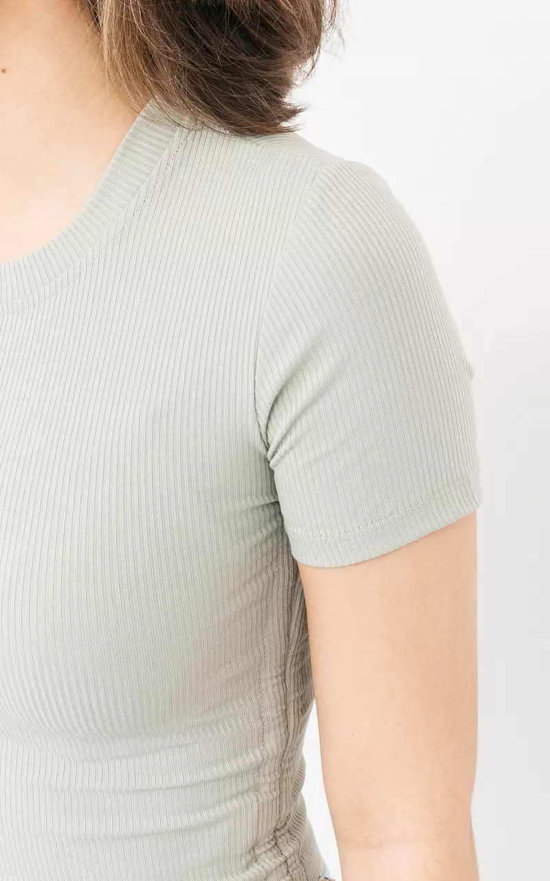 Crop top with round neck Mint