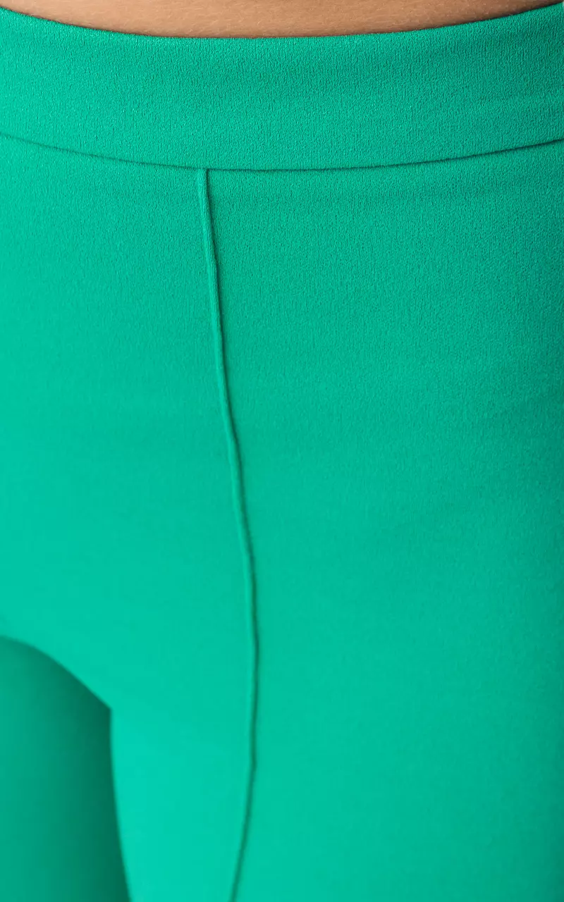 High-waist, flared trousers Light Green