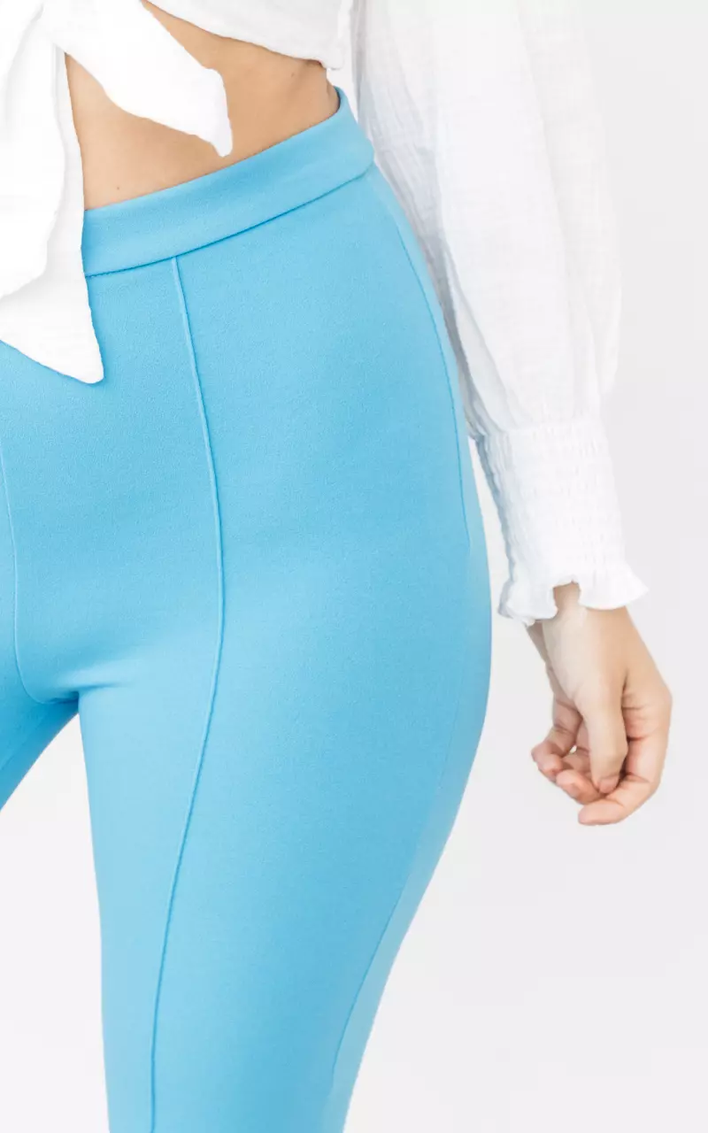 High waist flared pantalon Lichtblauw