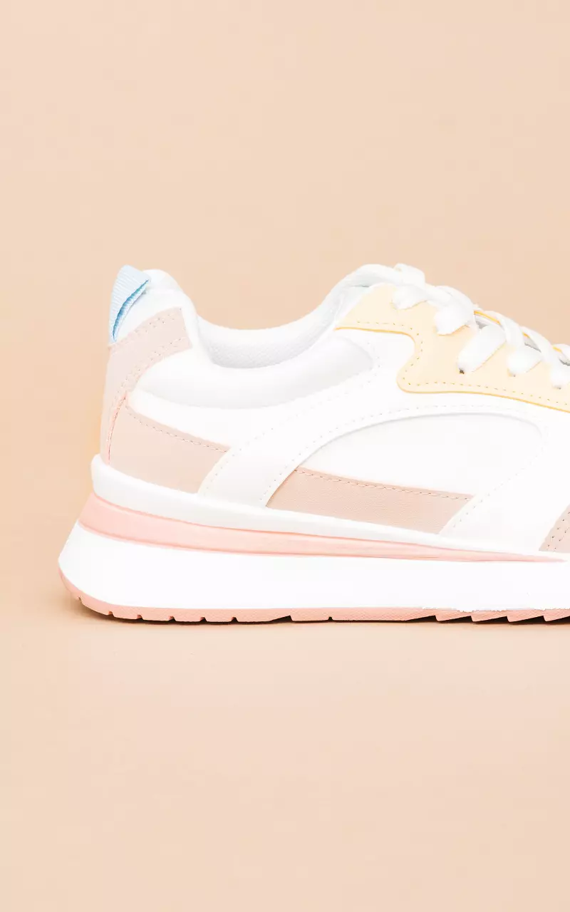 Coloured sneakers White Mauve Pink