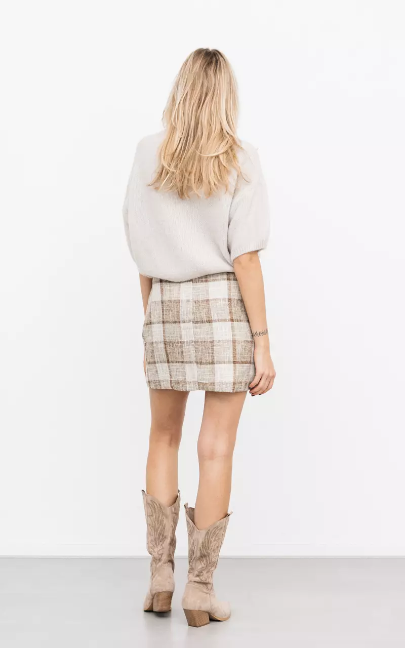 Wrap-around skirt Cream Brown