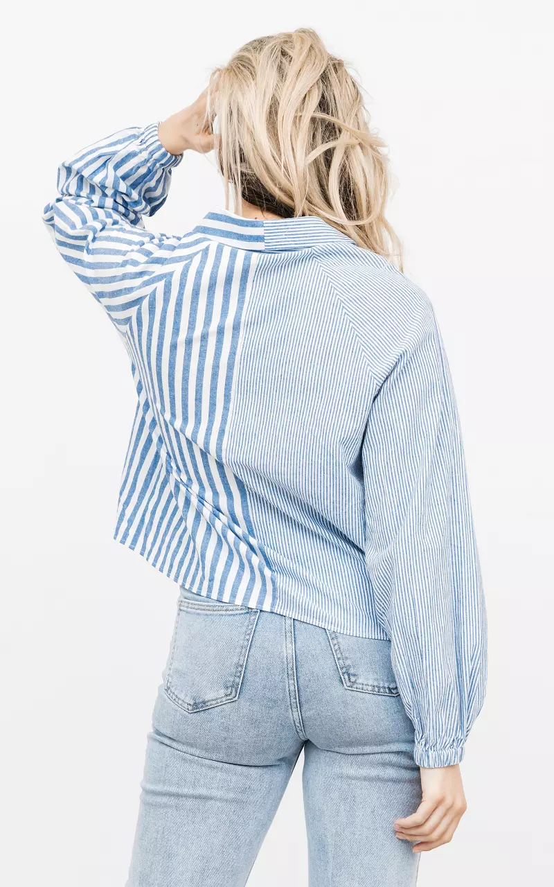 Striped cotton blouse Blue White
