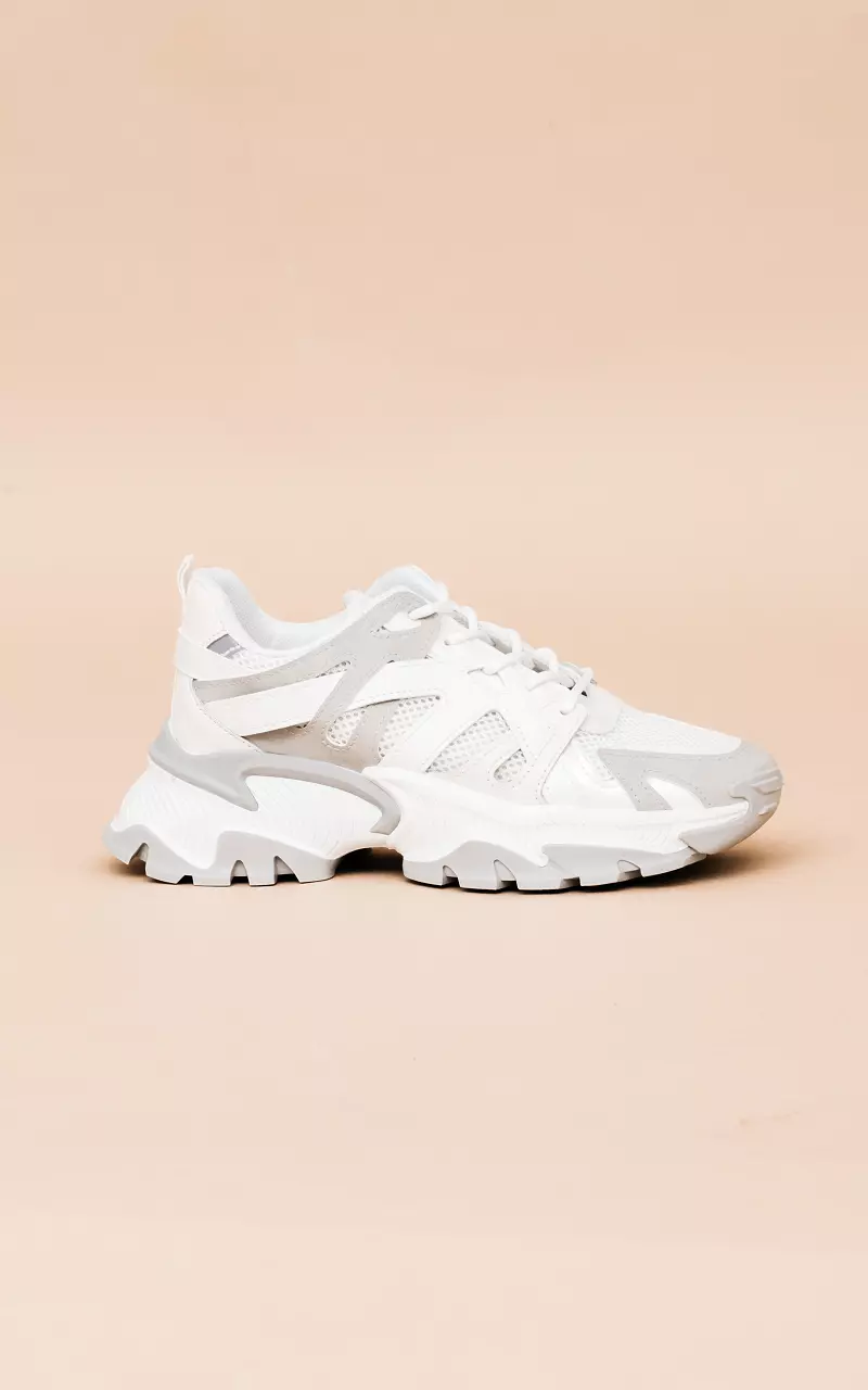 Sneakers with thick sole White Light Grey