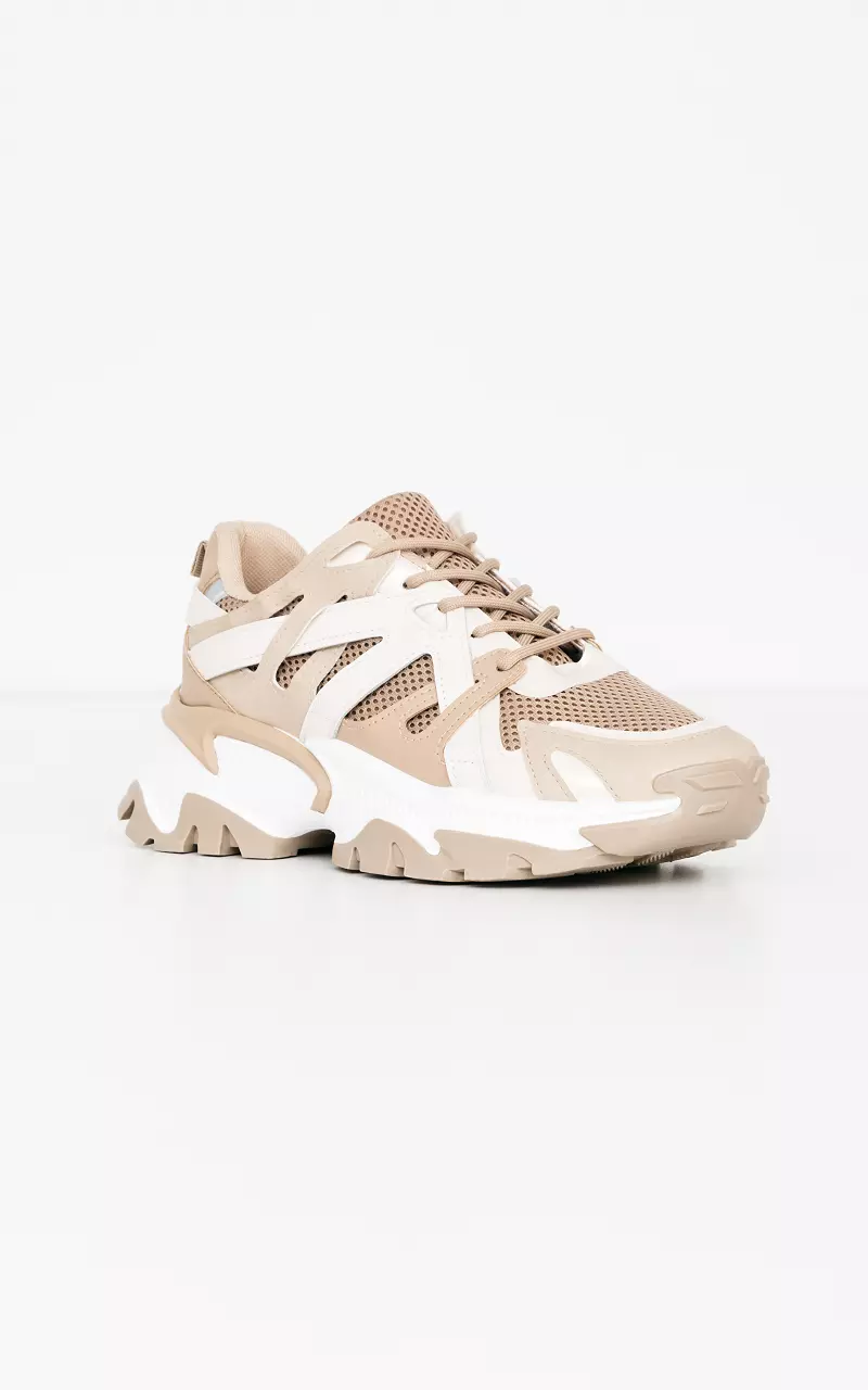 Sneakers with thick sole Light Brown Beige