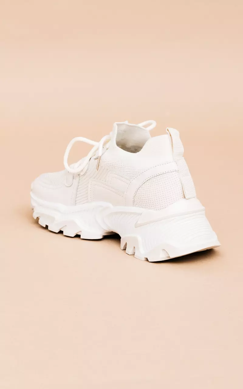Sneakers with thick sole Beige White