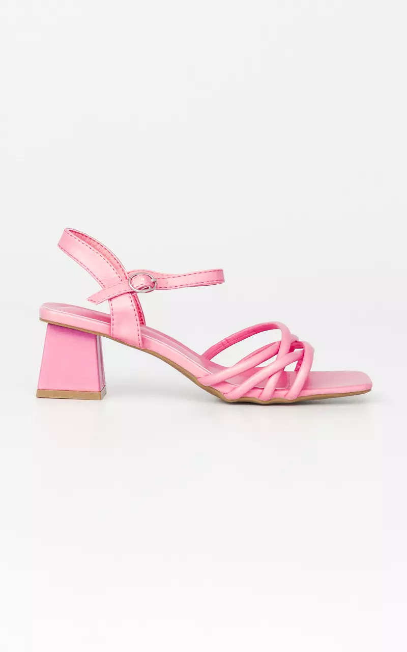 Sandalen mit Blockabsatz Pink