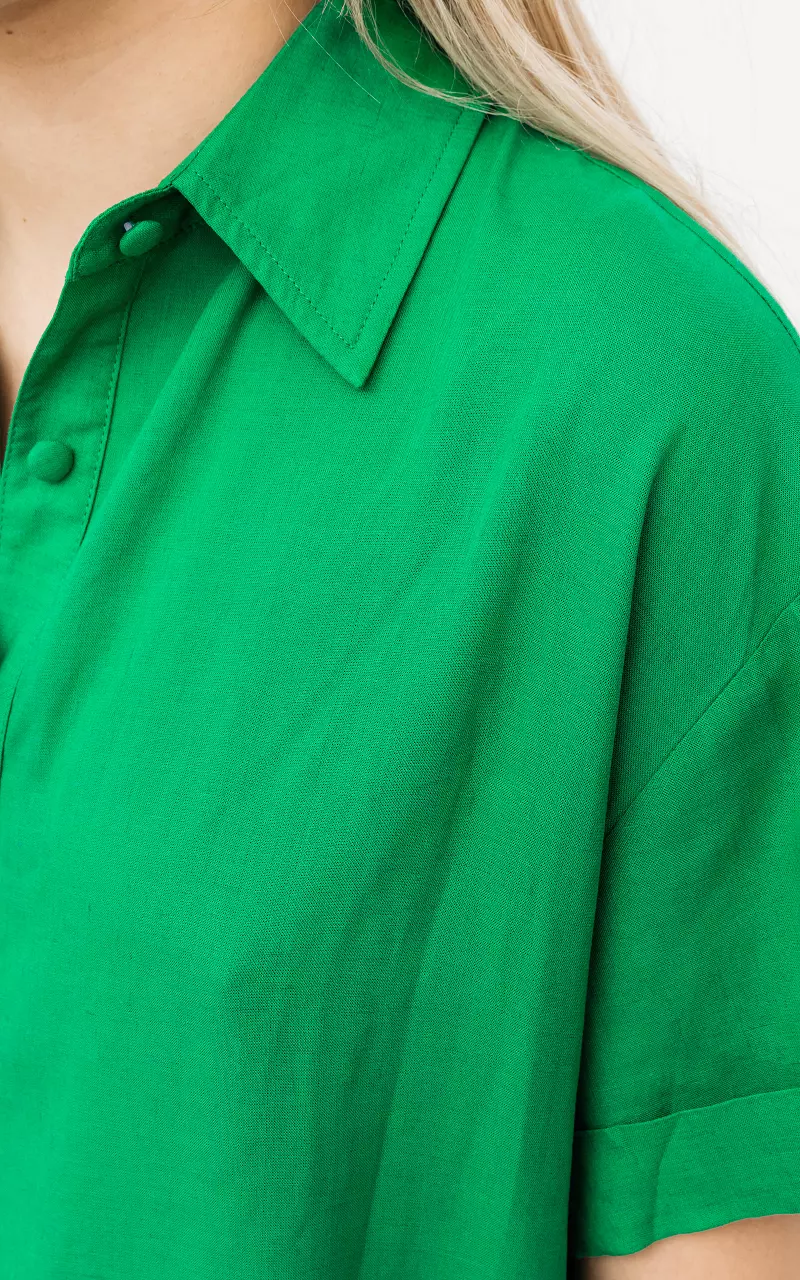 Lockeres Kleid mit Taschen Grün
