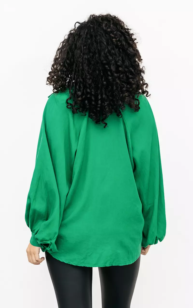 Basic blouse met ballonmouwen Groen