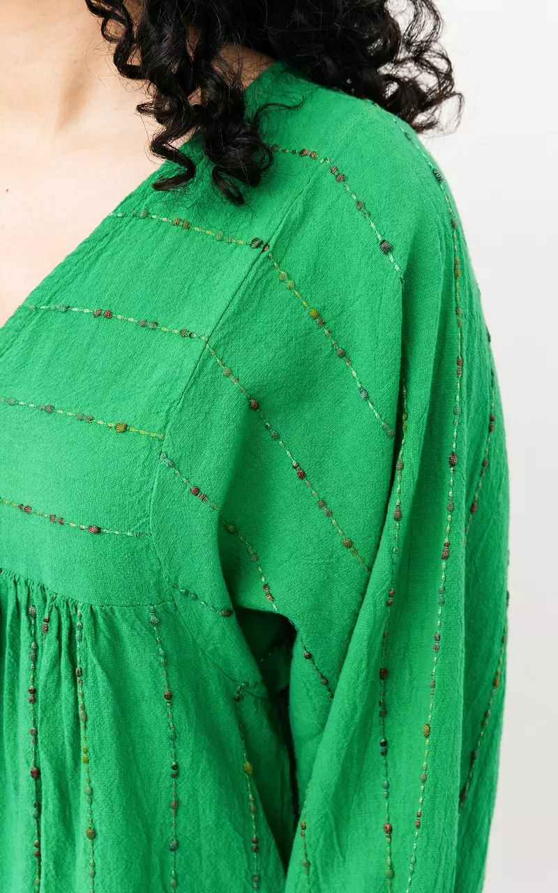 Maxi jurk met v-hals Groen