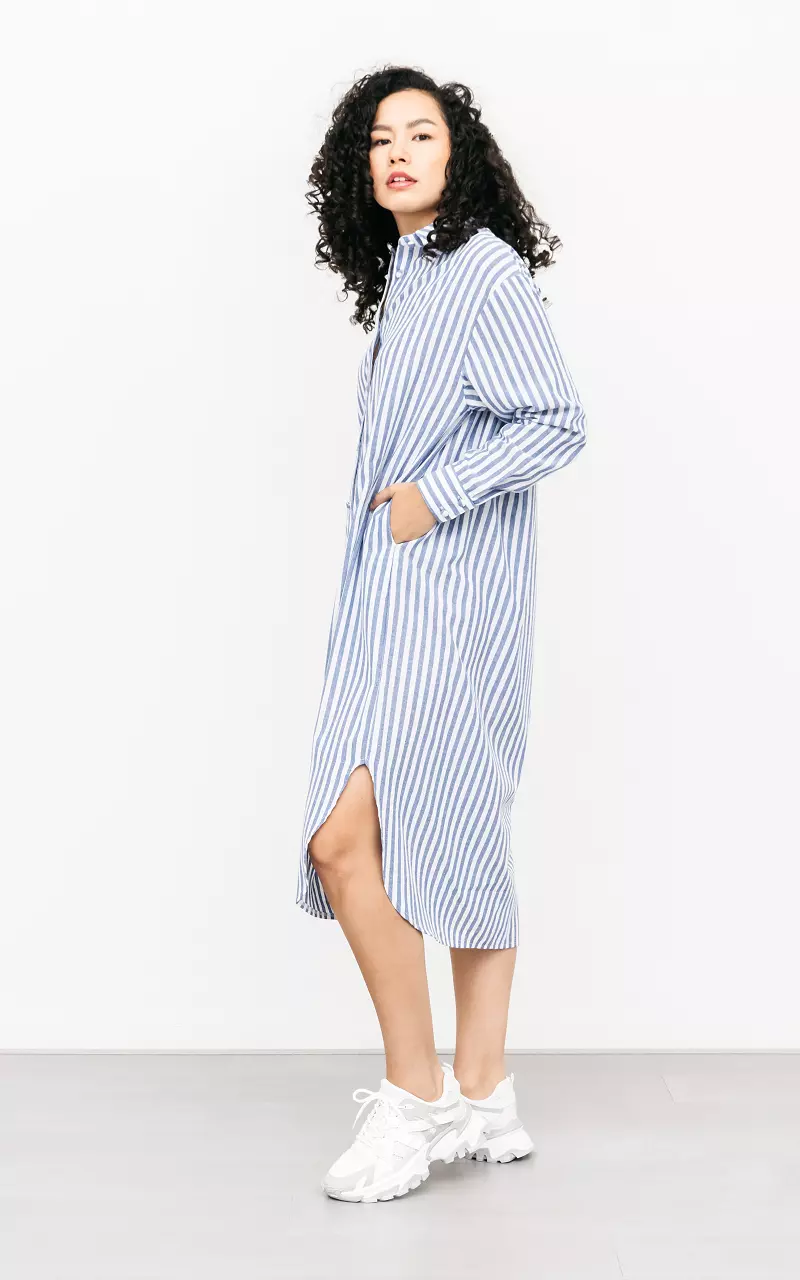 Oversized striped dress Blue White