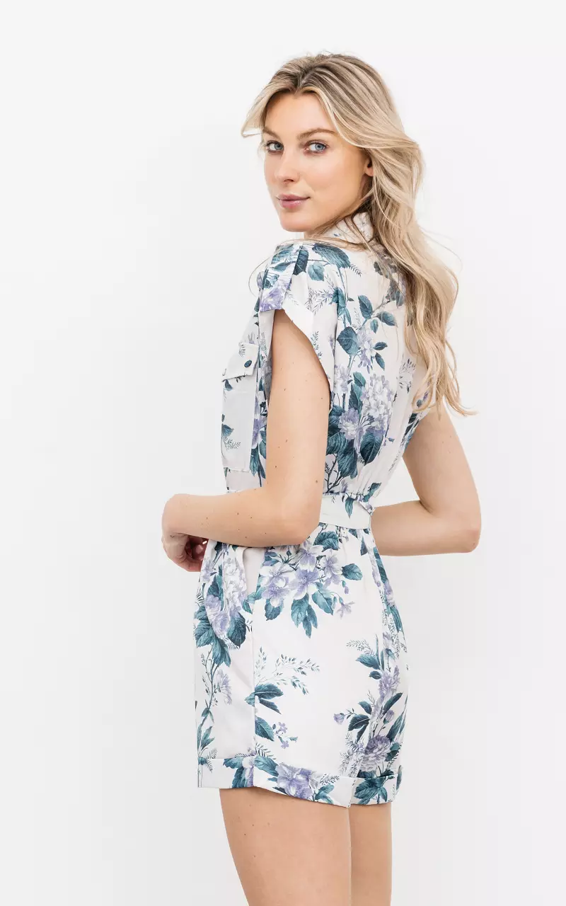 Jumpsuit with waist tie White Lilac