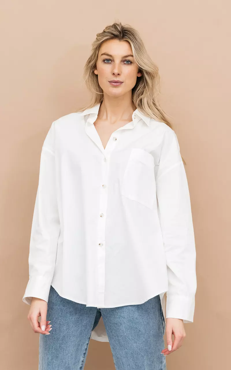 Basic oversized blouse  Wit