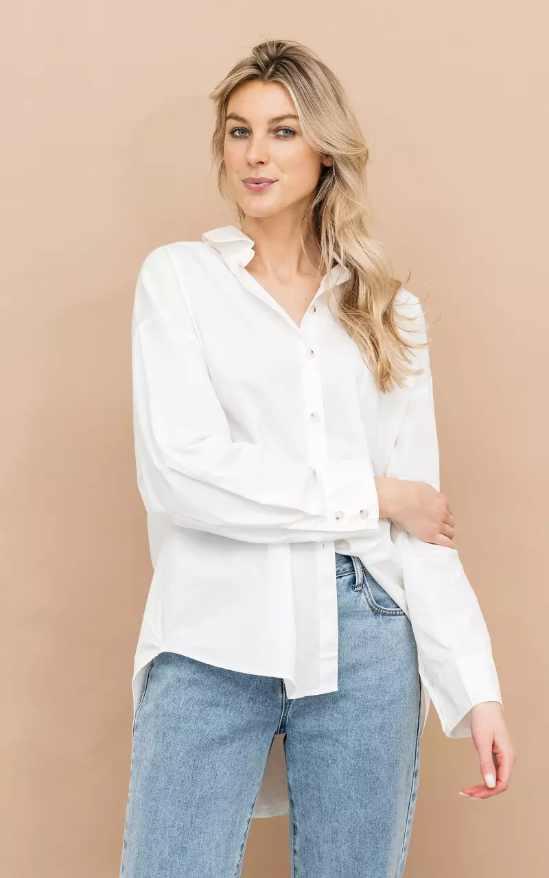 Basic oversized blouse White