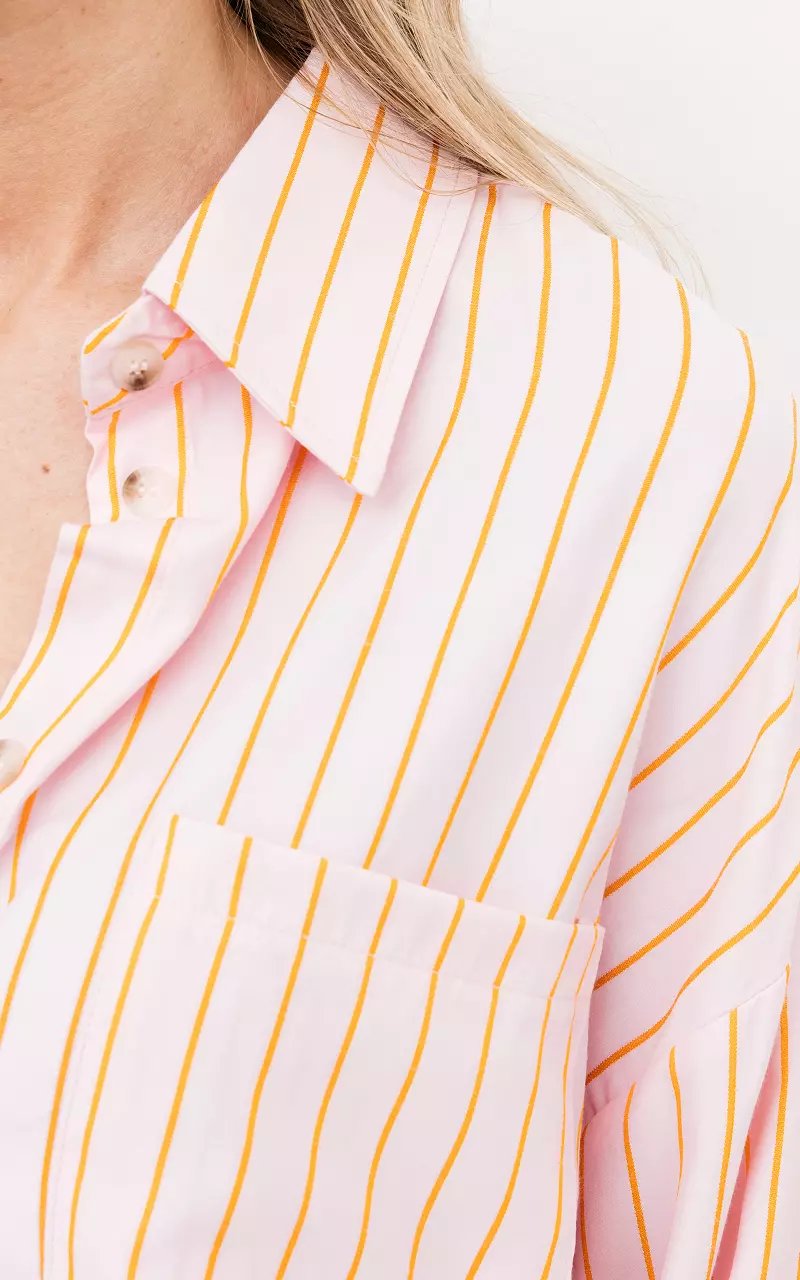 Oversized cropped blouse Pink Orange