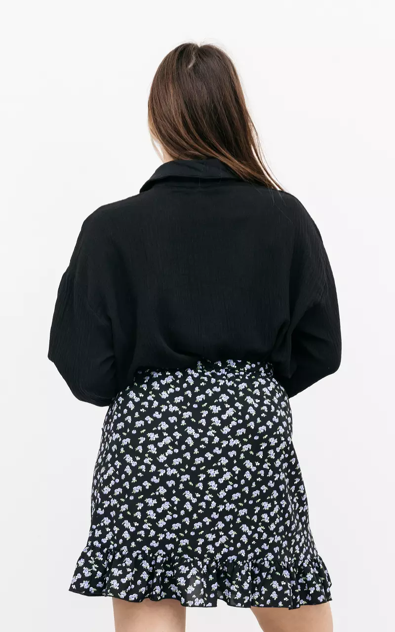 Floral print skirt Black Blue