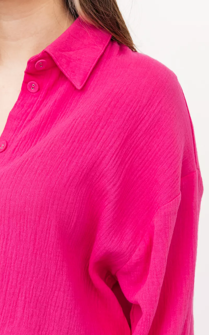 Cotton blouse with buttons Pink