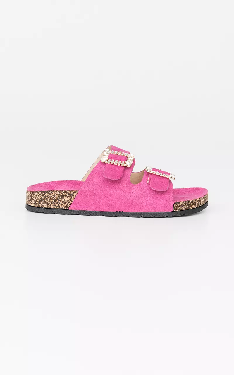 Sandals with rhinestones Pink