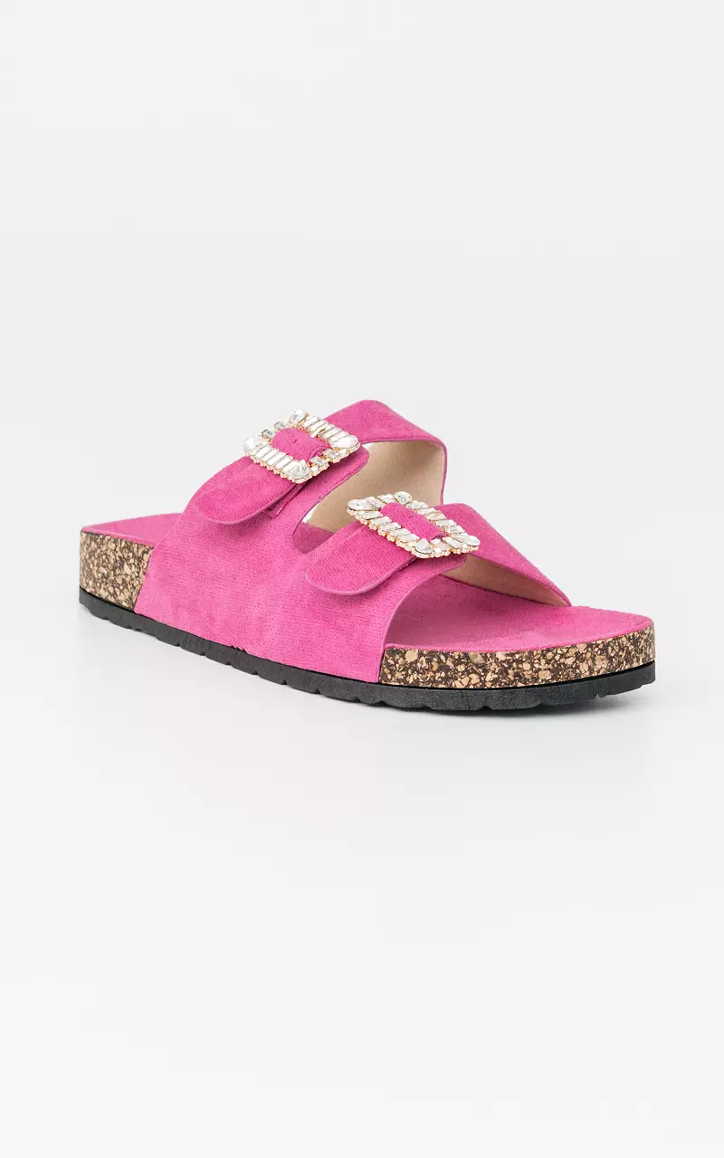 Sandals with rhinestones Pink
