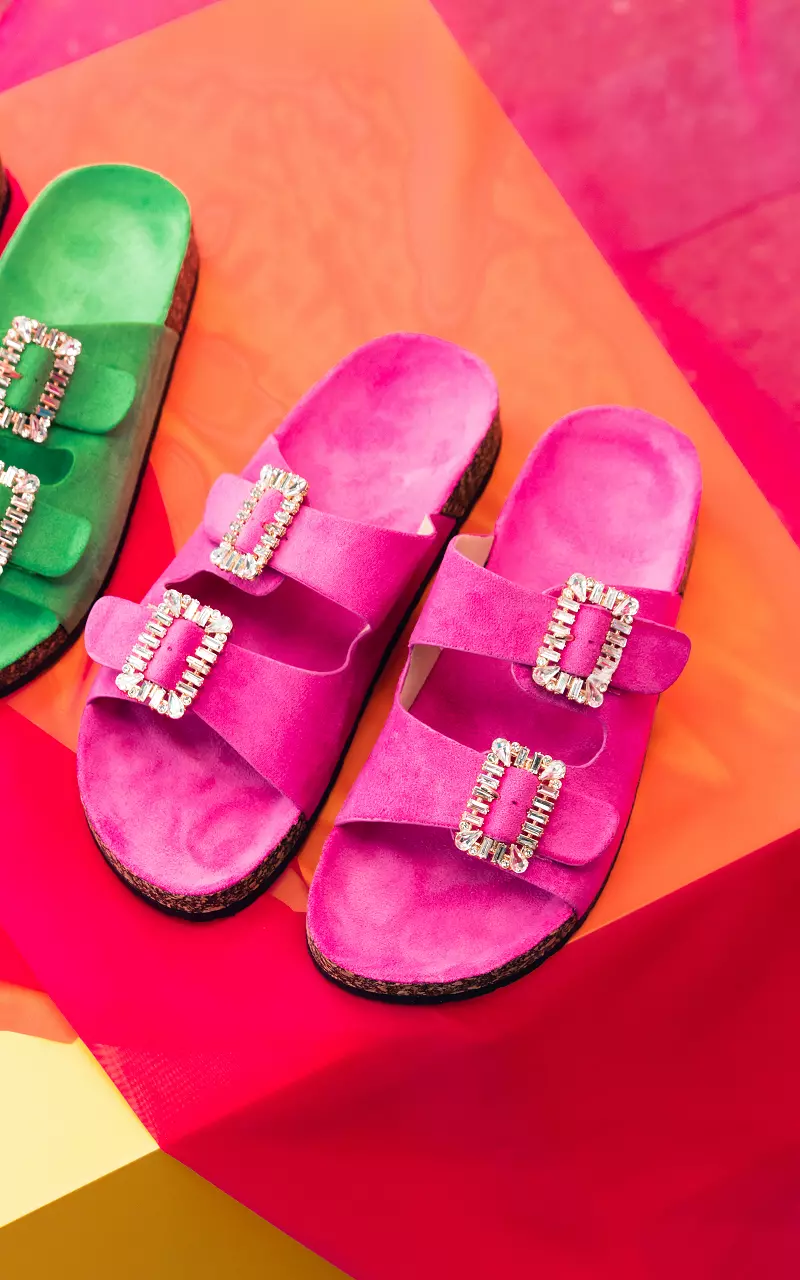 Flip-flops with rhinestones Pink