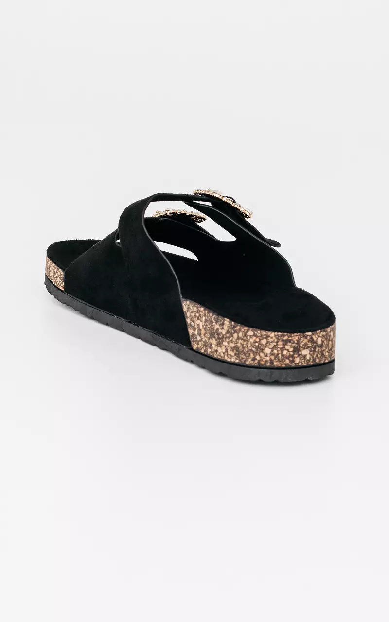 Sandals with rhinestones Black