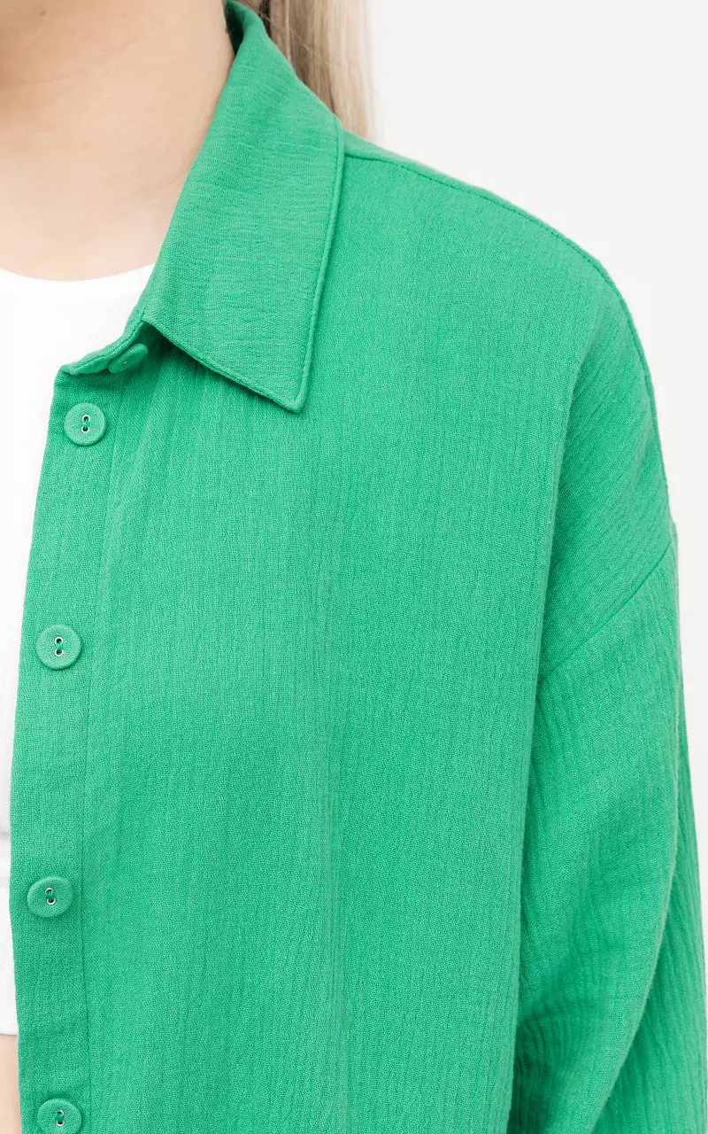 Baumwoll-Bluse Grün