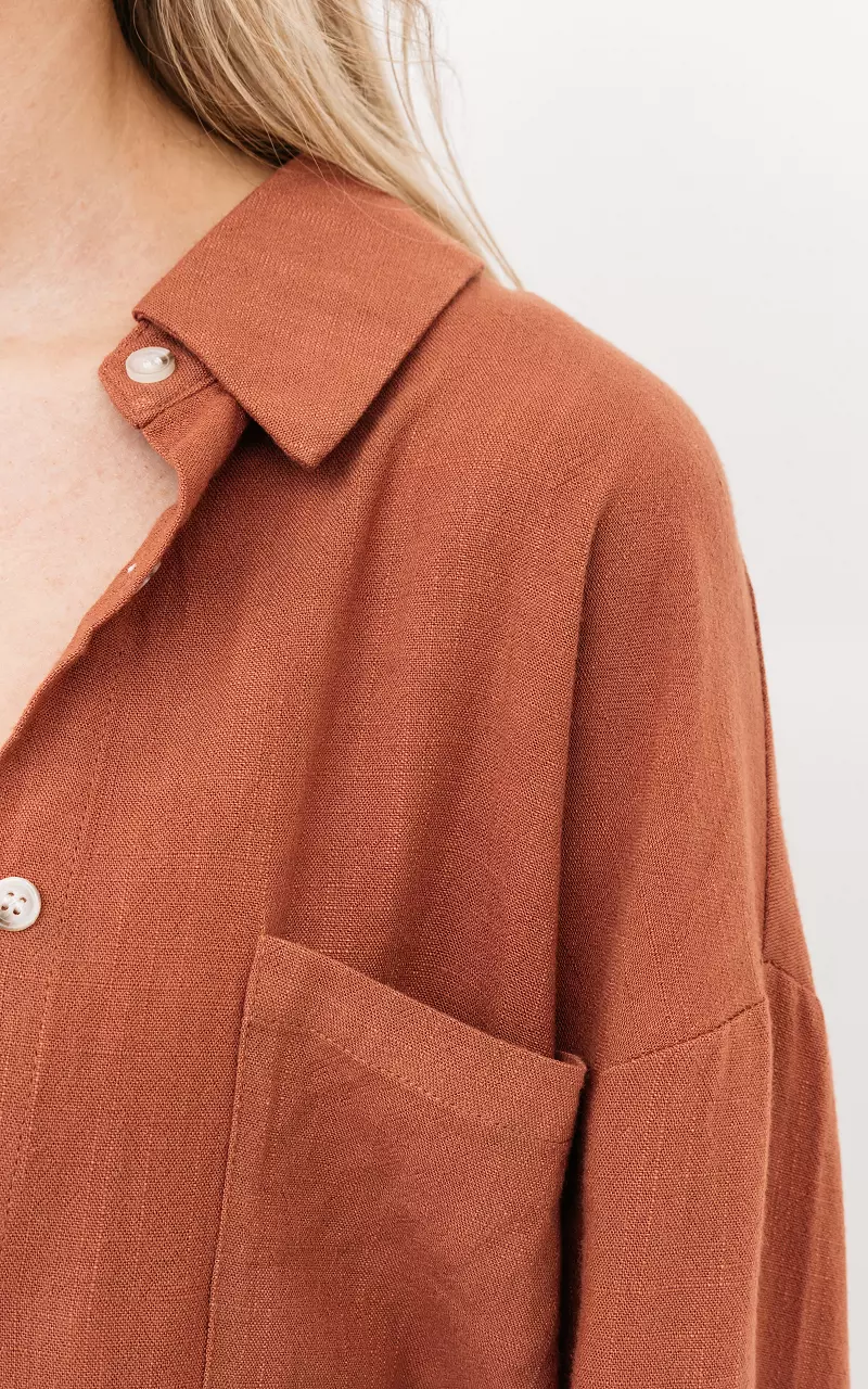 Blouse with buttons Rust Brown