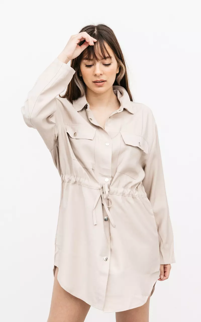 Dress with two breast-pockets Beige