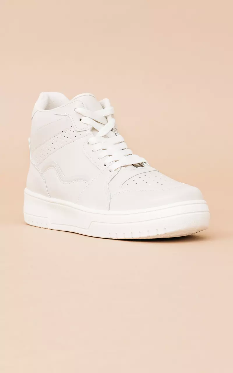High lace-up sneakers Beige Cream