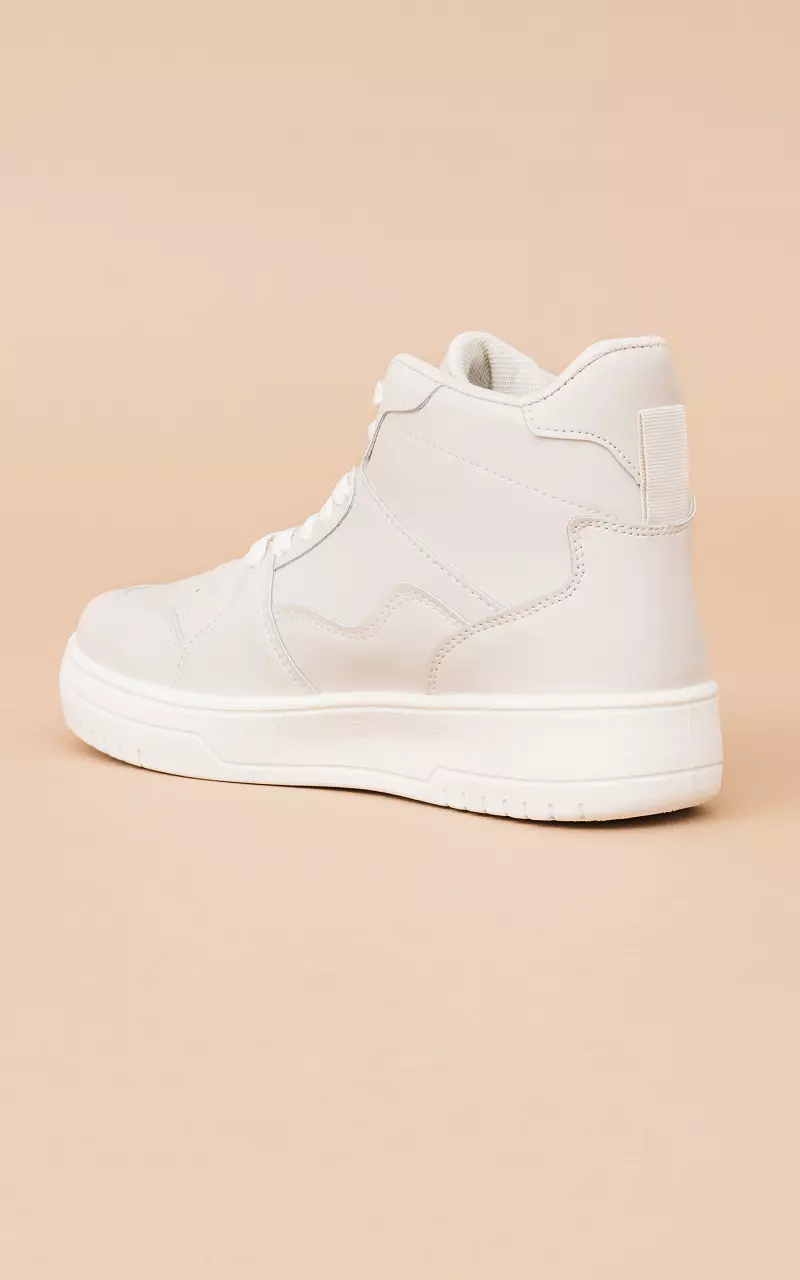 High lace-up sneakers Beige Cream