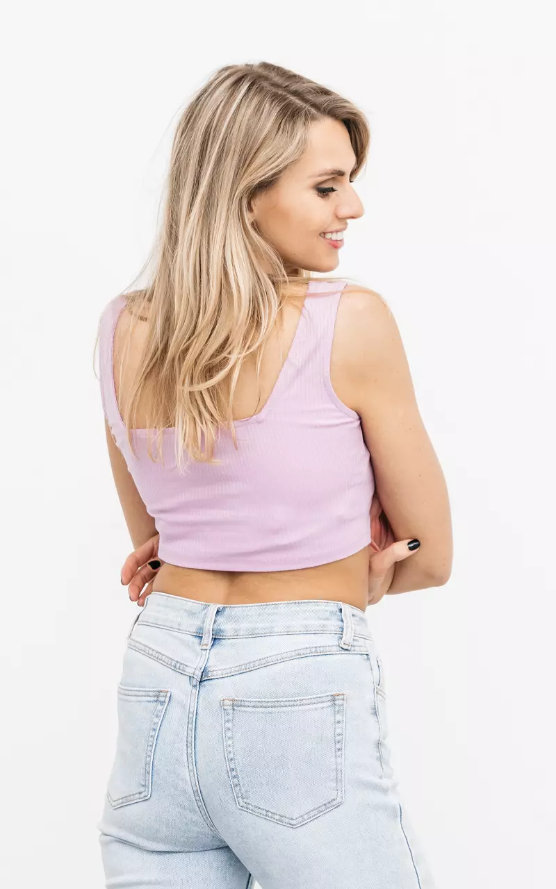 Crop top with squared neckline Lilac