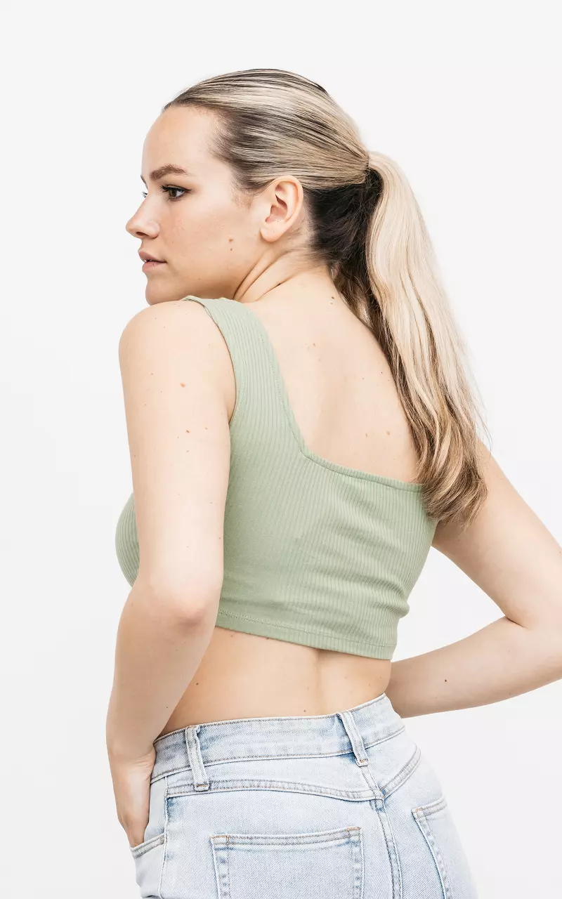 Crop top with squared neckline Green