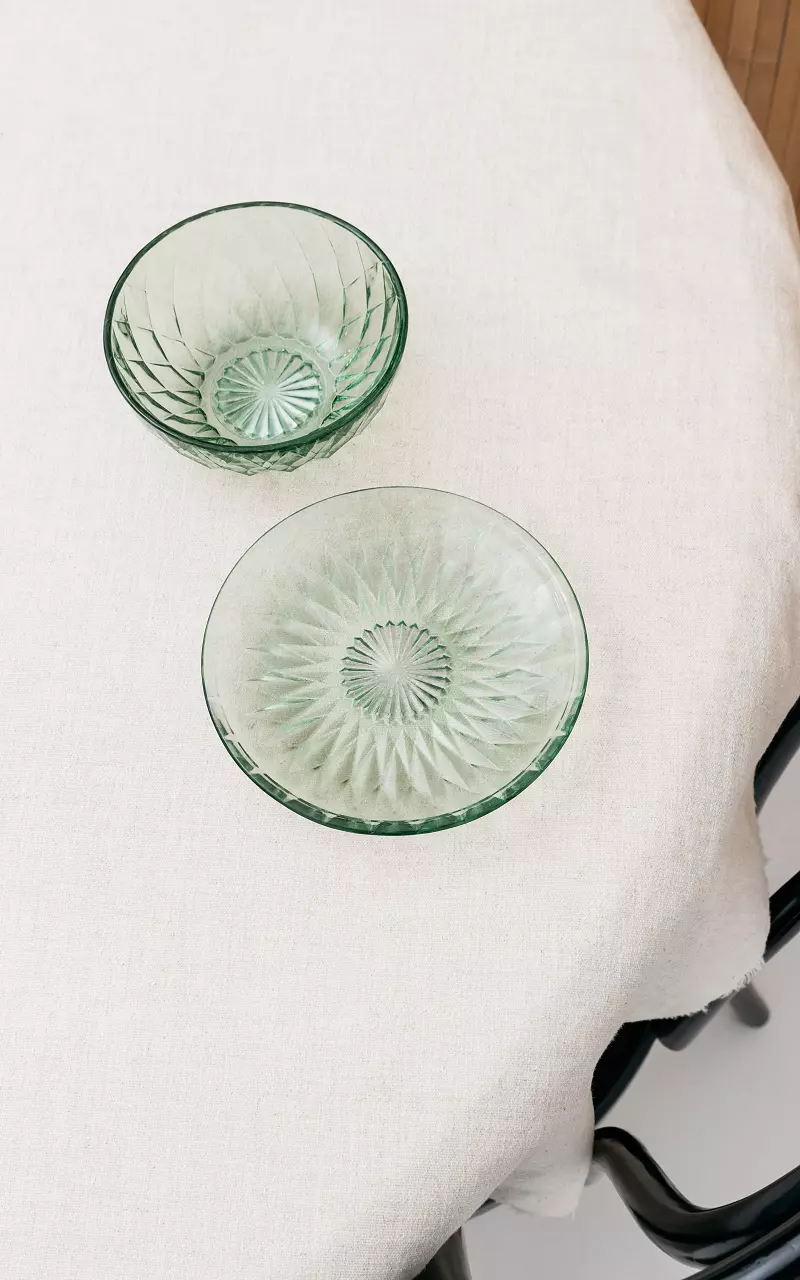 Patterned glass bowl Green