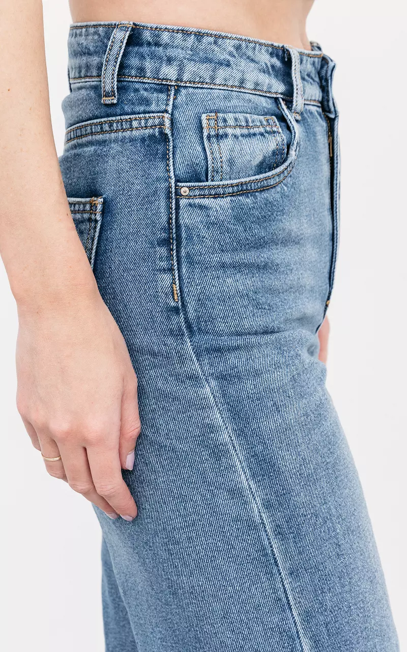 High waist straight fit jeans Blauw