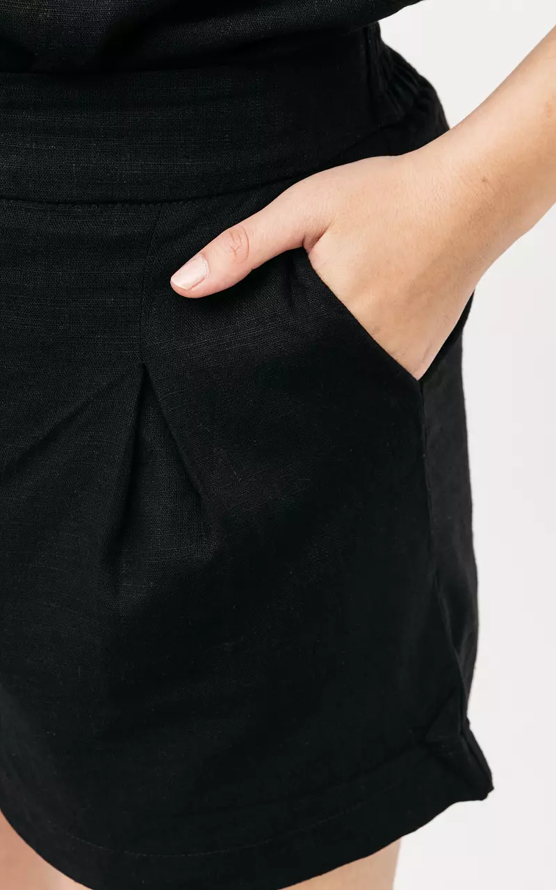 Cotton shorts with side-pockets Black
