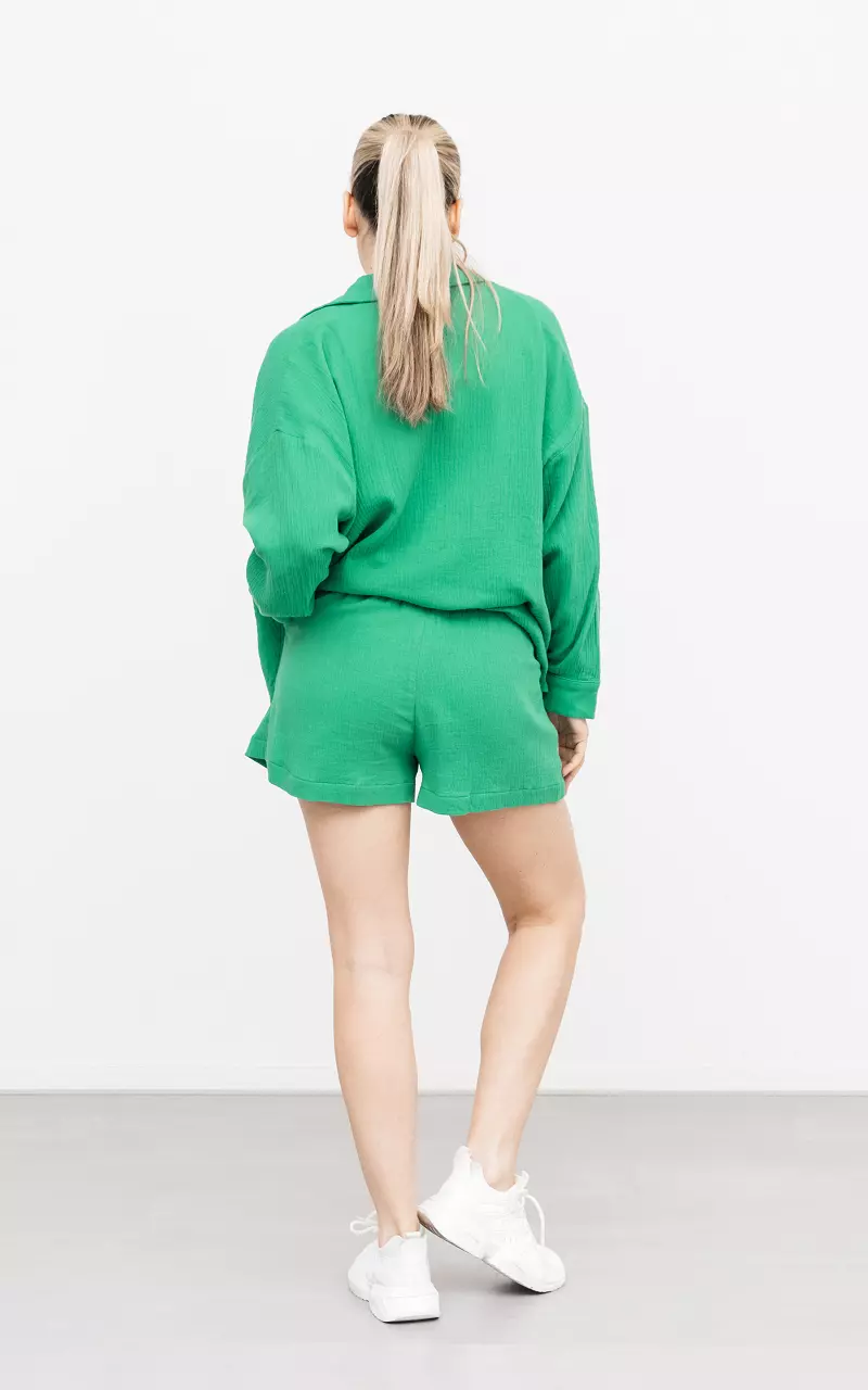 Cotton shorts with side-pockets Green