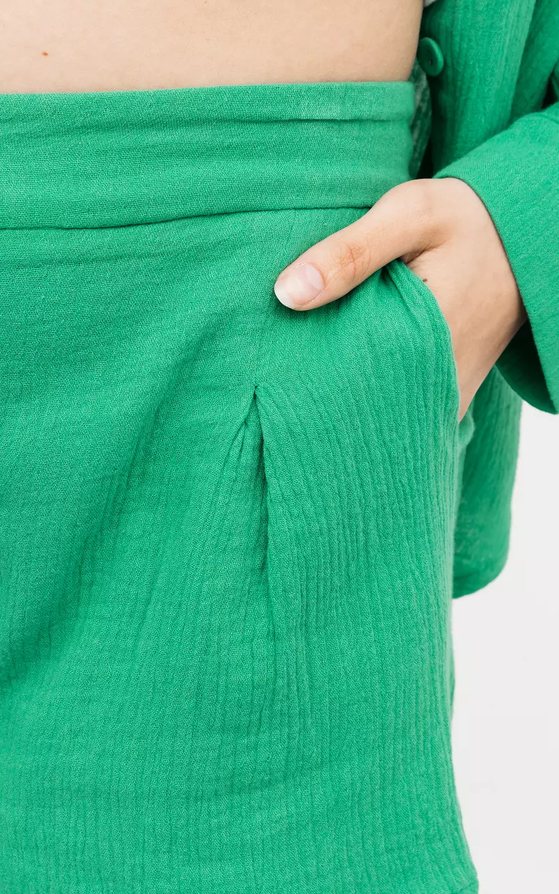 Baumwoll-Shorts mit Taschen Grün
