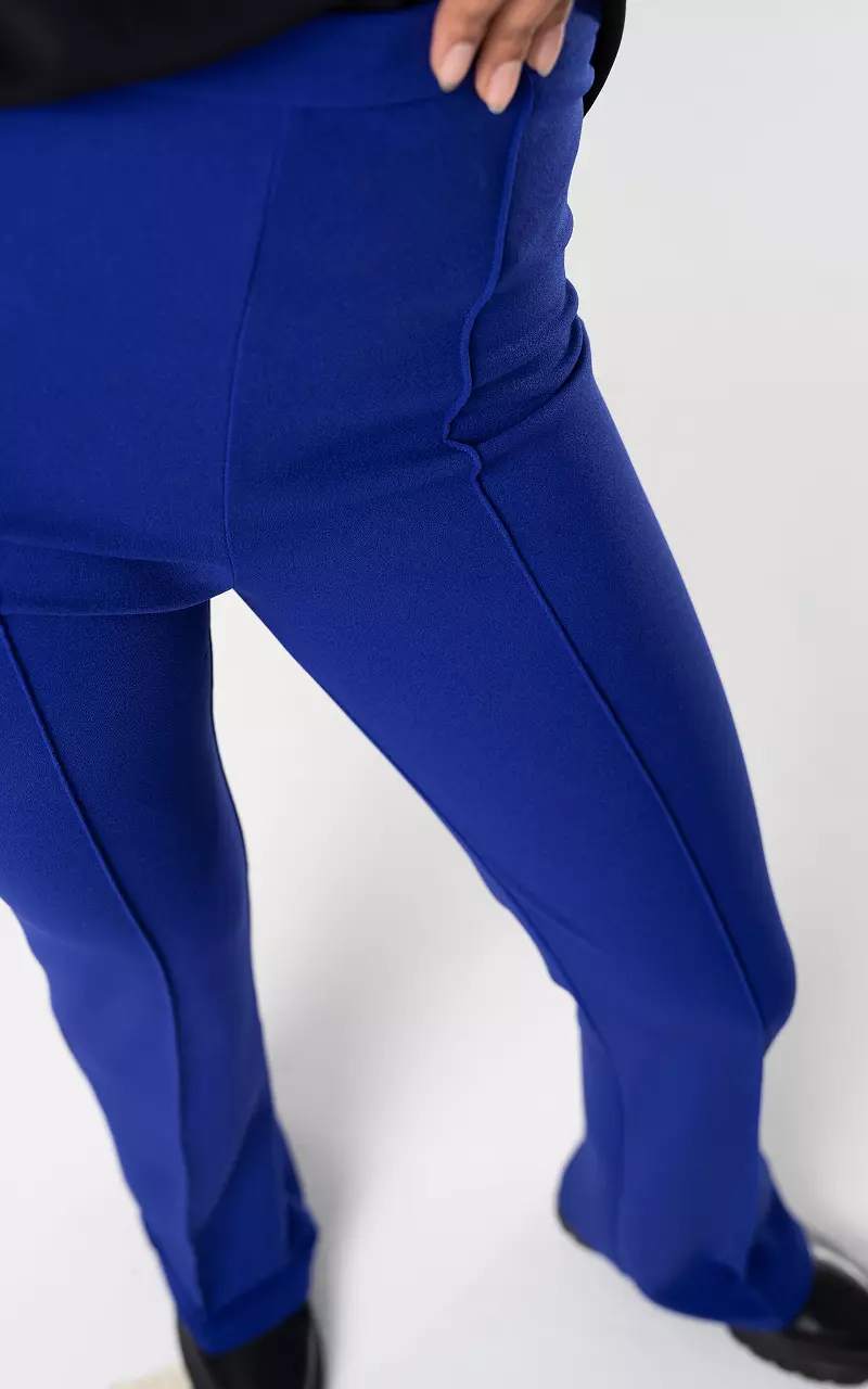 High waist flared pantalon Kobalt Blauw