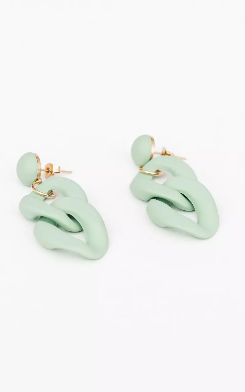 Statement-Ohrringe mit Kettengleidern Mint