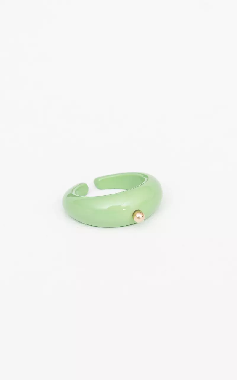 Coloured ring with stone Green