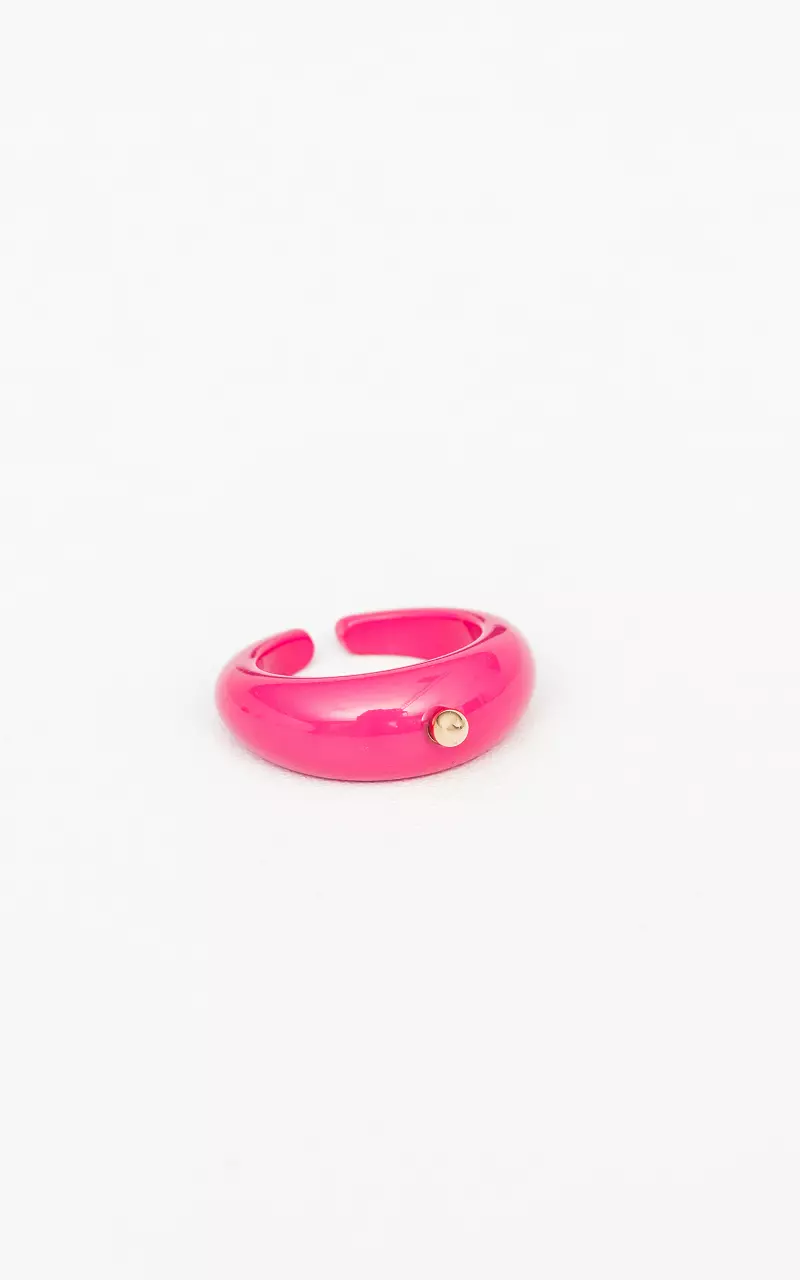 Coloured ring with stone Fuchsia