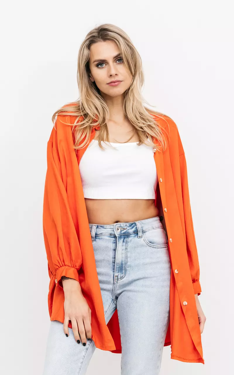 Oversized blouse met knoopjes Oranje