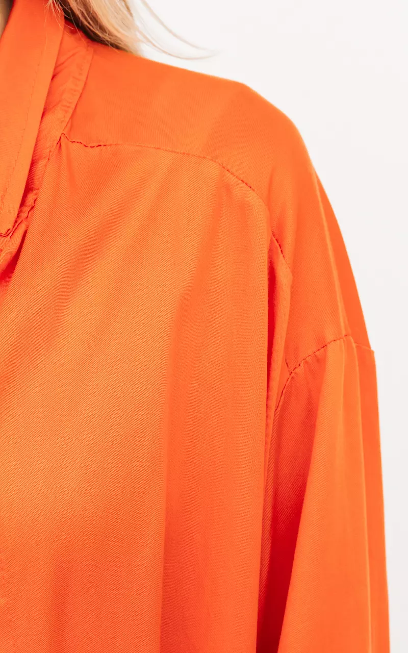 Oversized Bluse mit Knöpfen Orange